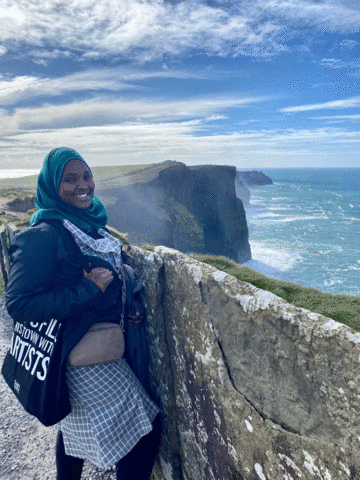 Sauda Abdullahi at the Cliffs of Moher, Ireland