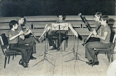 Benjamin Coelho playing bassoon in quintet circa 1980