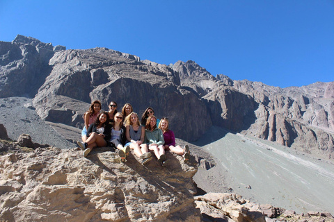 Marlen Mendoza on mountain in Chile with group