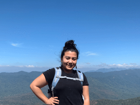 Yajaira Bolanos on a mountain top