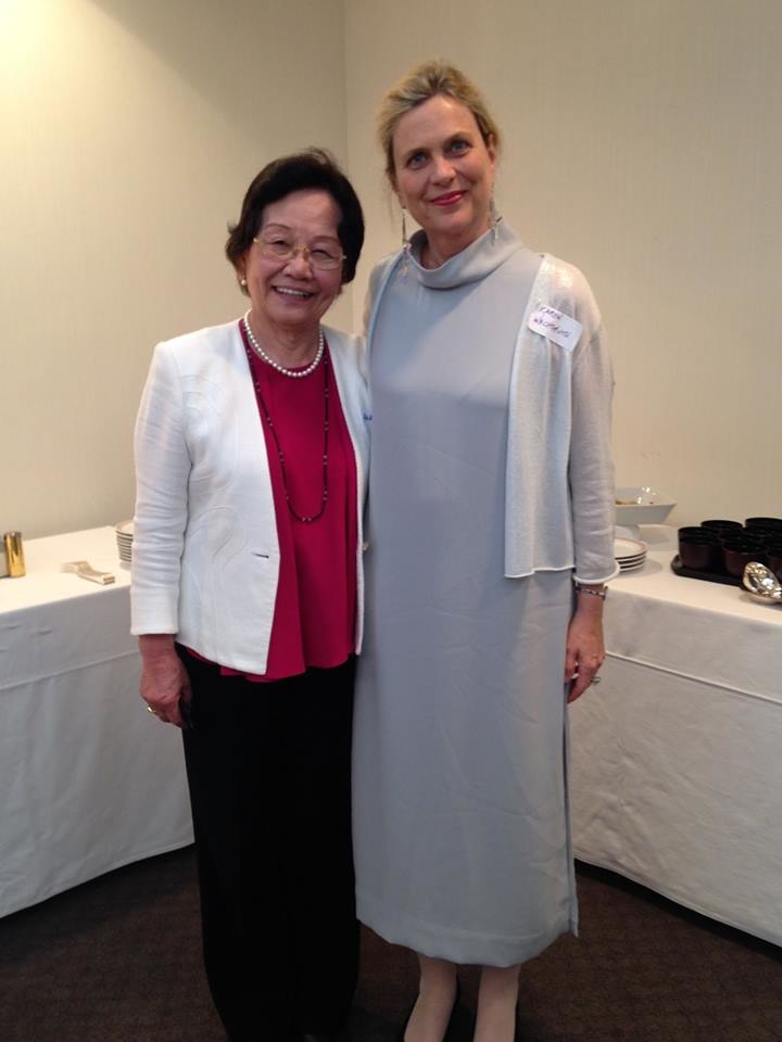 Dr. Akiko Minato (Chancellor of Hiroshima Kokusai Gakuin University) and Karen Wachsmuth — in Hiroshima.