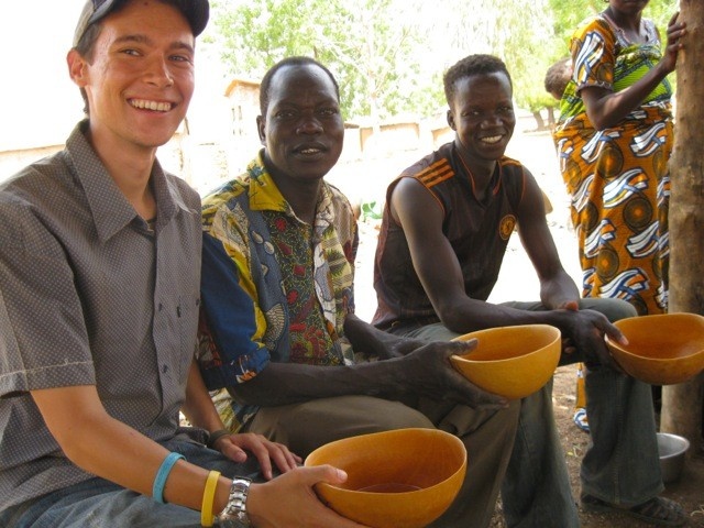 Aaron Miers hanging out with friends in Togo
