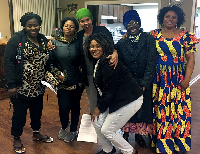 Congolese women gather for a meeting at IC Compassion.