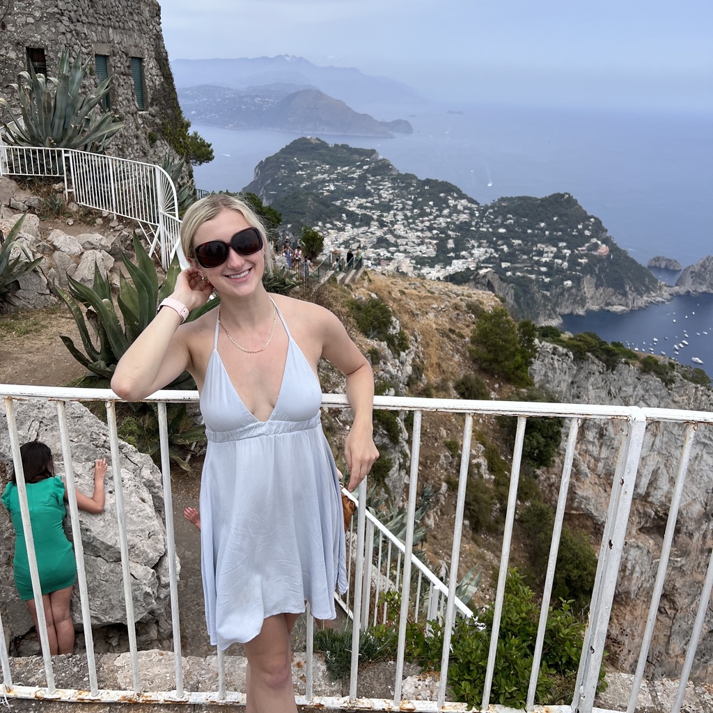 Sam Longo on top of Capri in Italy