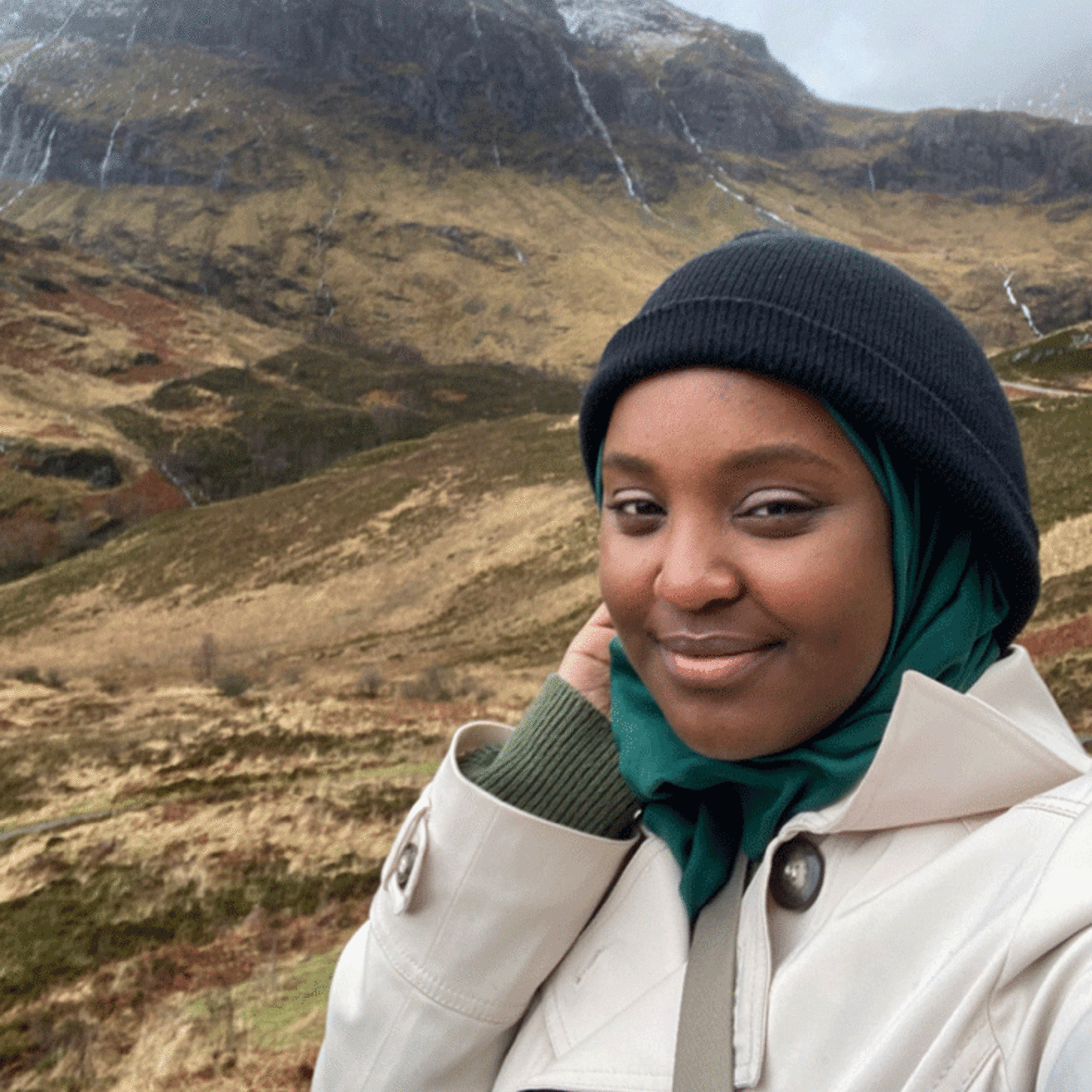 Sauda Abdullahi in the Scottish Highlands