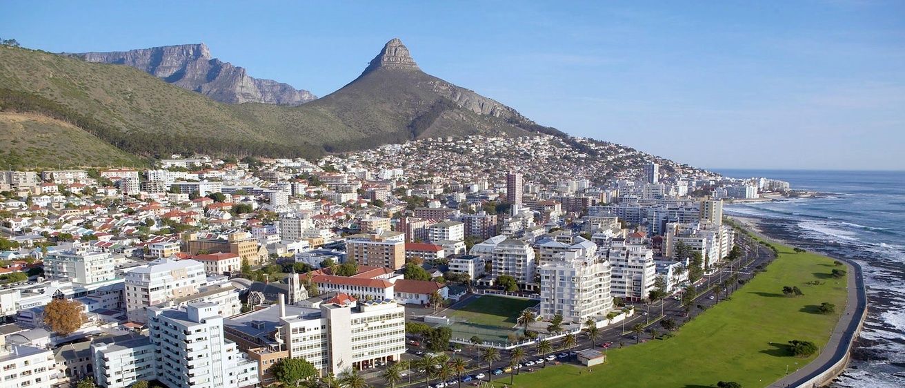 Aerial view of Sea Point, Cape Town South Africa