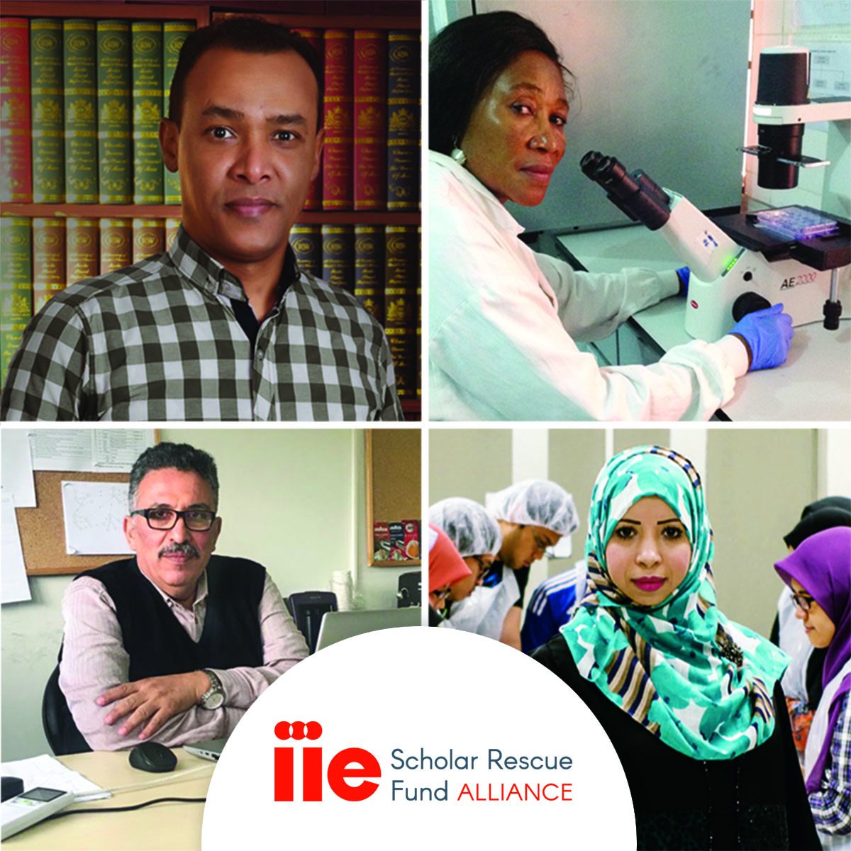 IIE Scholar Rescue Fund Alliance four people working
