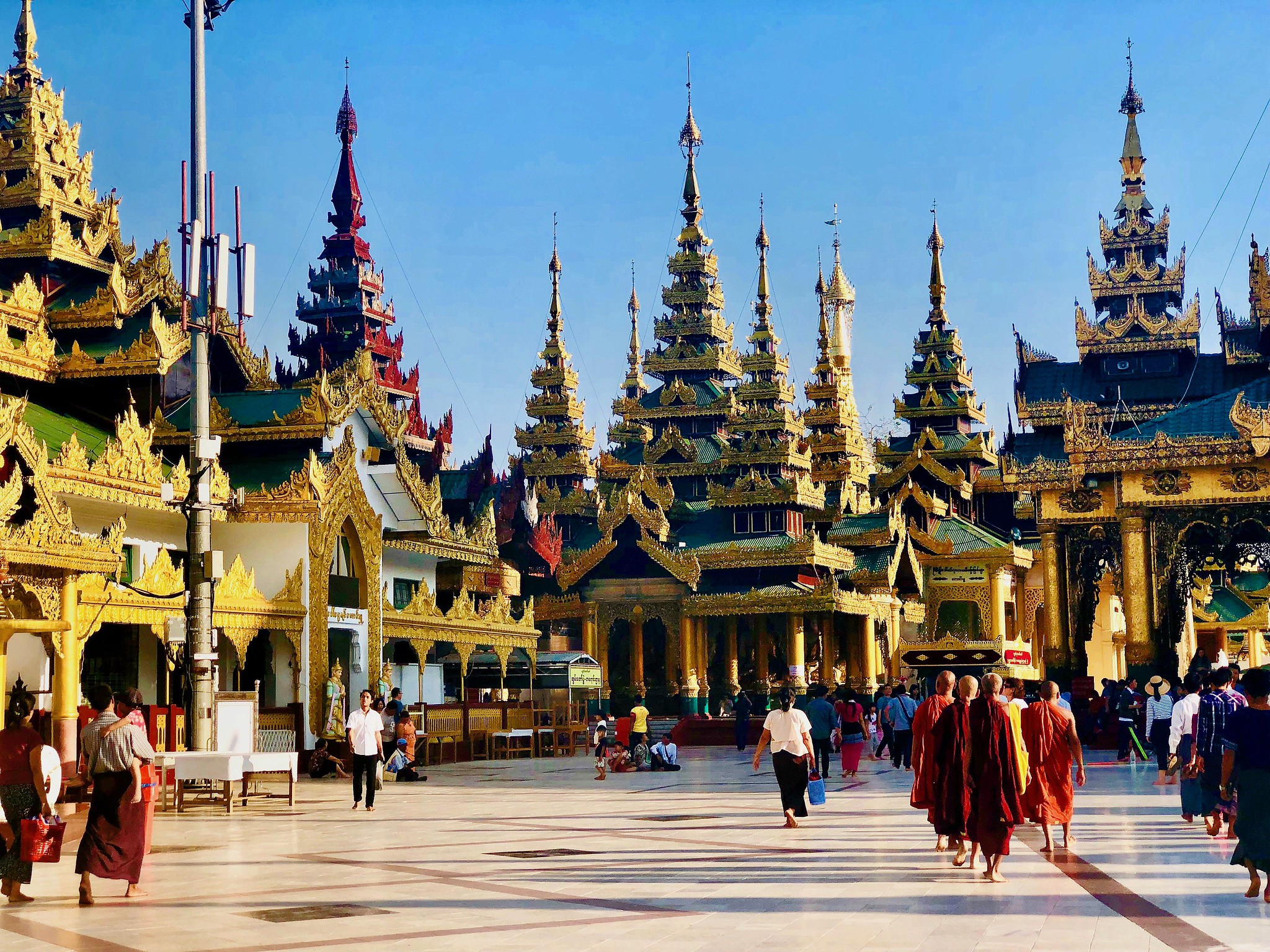 scene in Southeast Asia, pagodas