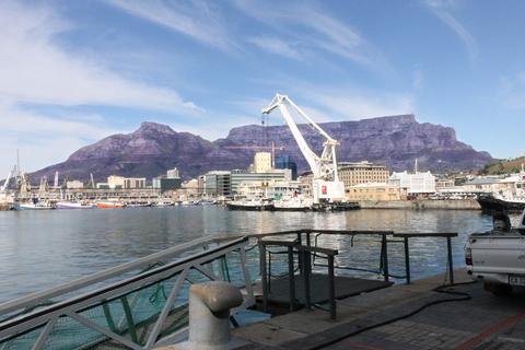 View of water and mountains in South Africa