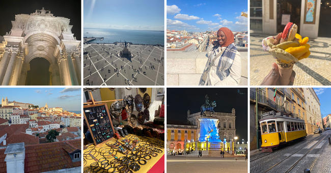 collage of Sauda Abdullahi in Portugal