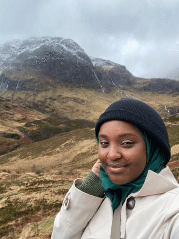 Sauda Abdullahi in the Scottish Highlands