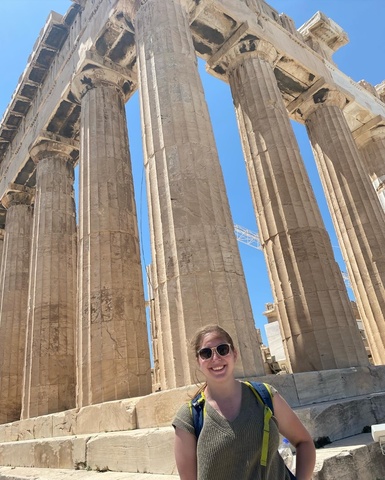 Maya Torrez at the Parthenon at Greece