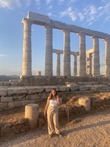 Maya Torrez at the Temple of Poseidon