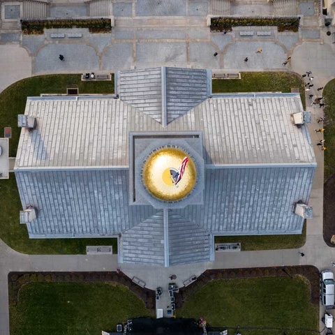 overhead view of the Old Capitol Building