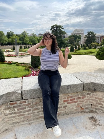 Sofia Manzano standing in front of a square