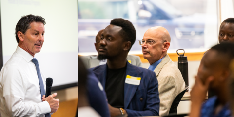 Kevin Kregal speaking at the International Programs reception for the Mandela Washington Fellows.