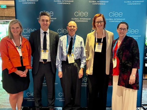 Monica Ernberger and Russ Ganim with CIEE colleagues in Singapore