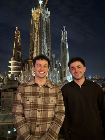 Eddie in front of the Sagrada Familia at night