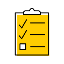 checklist yellow clipboard