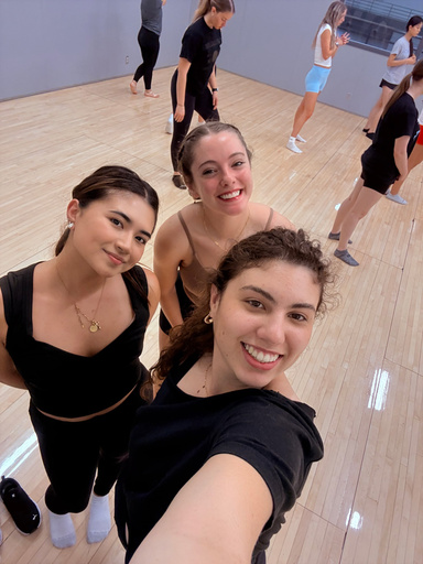 three dance student in black