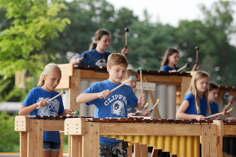 hancher students playing the marimba