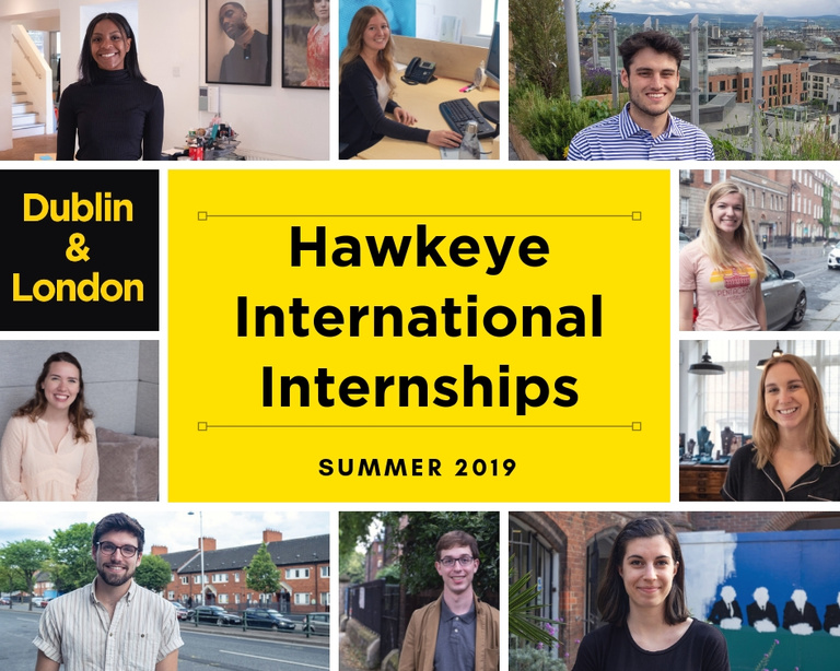 Image of University of Iowa students who completed internships in Dublin and London