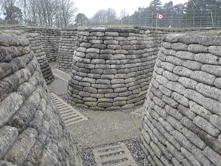 a trench preserved in stone at Vimy Ridge