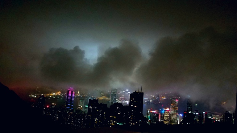 Cloudy view from Victoria Peak