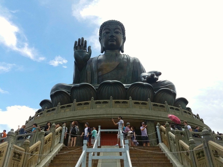 large seated brass Buddha