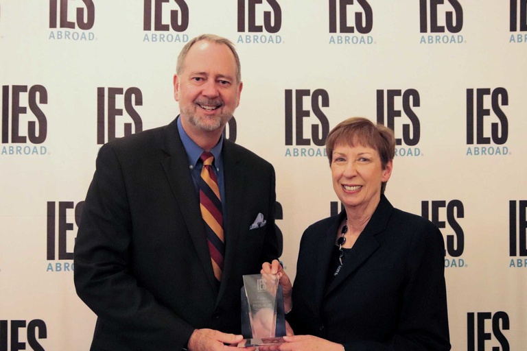 Doug Lee, assistant provost of International Programs at the University of Iowa, and Mary Dwyer, IES Abroad president &amp; CEO
