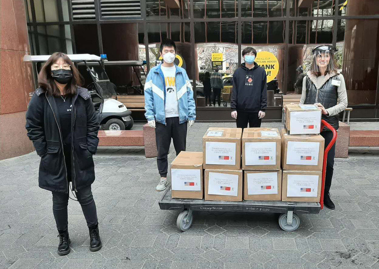 57 parents of Chinese students and young alumni worked together on purchasing and donating 8,000 medical masks to UI Hospitals &amp; Clinics