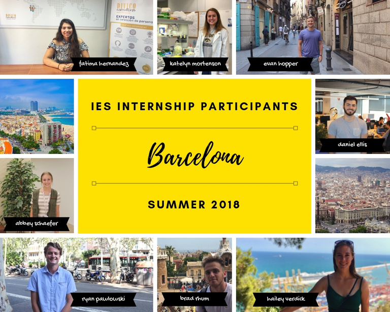 Photos of IES summer interns in Barcelona