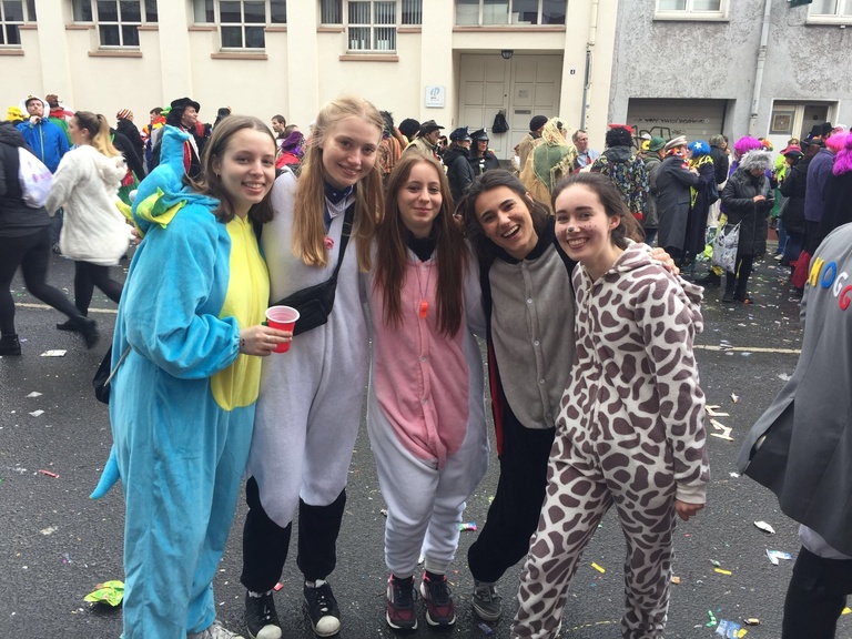 students wearing animal costumes in Germany