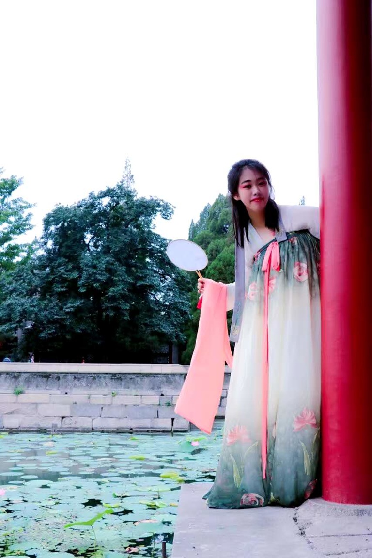 Hanxi Tang in Beijing, China, in traditional Chinese clothing (‘han-fu')