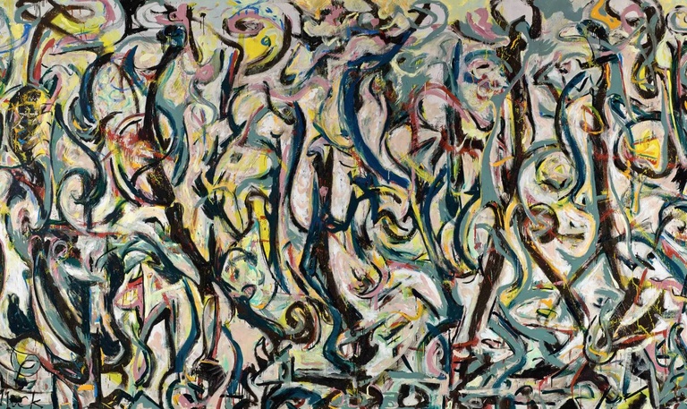 A cropped image of Jackson Pollock’s Mural, 1943. Photograph: Rebecca Vera-Martinez/The Pollock-Krasner Foundation