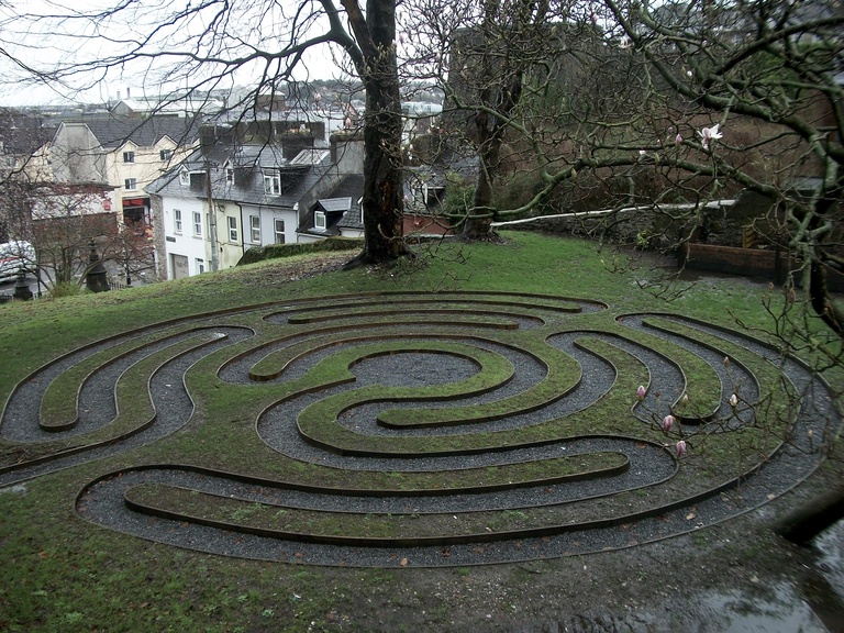 The Labyrinth at Saint Fin Barre's Cathedral in the winter