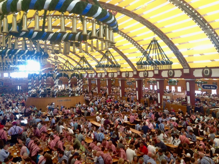 Our prime spot to scope out the adorable babies in Lederhosen and Dirndls at Oktoberfest