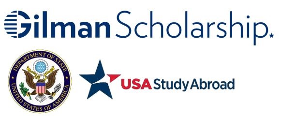 Logos of Gilman Scholarship, U.S. Department of State, and USA Study Abroad