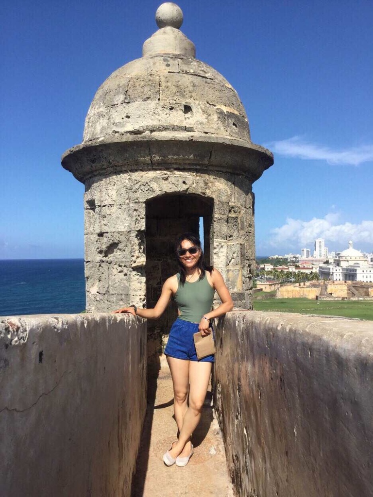 Yuchen Liu at Castillo San Cristóbal, is a fortress in San Juan, Puerto Rico