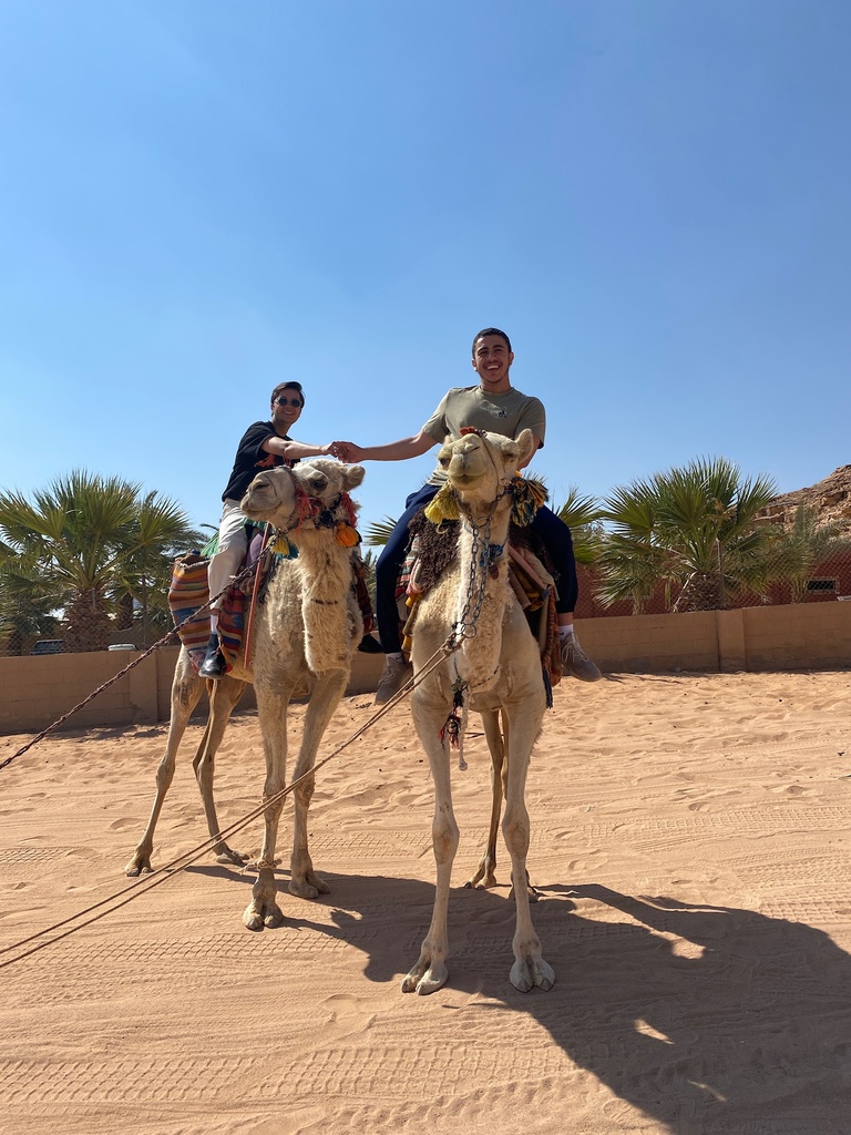 Dean Omar on a camel