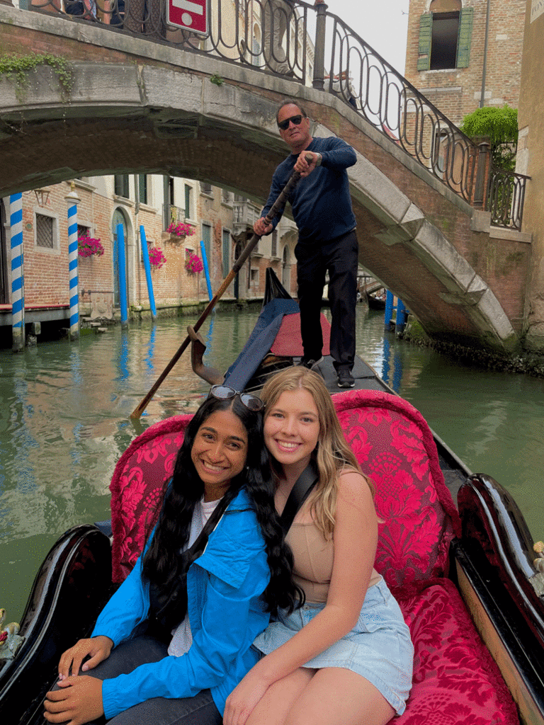 Sushma Santhana in gondola with friend