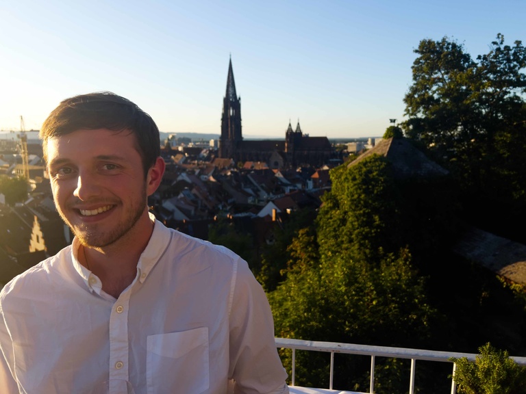 William Jones on Schlossberg in Freiburg that overlooks the city