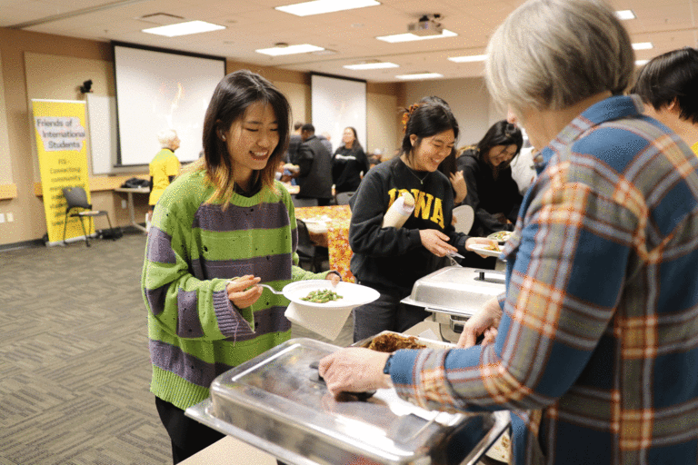 student being served food