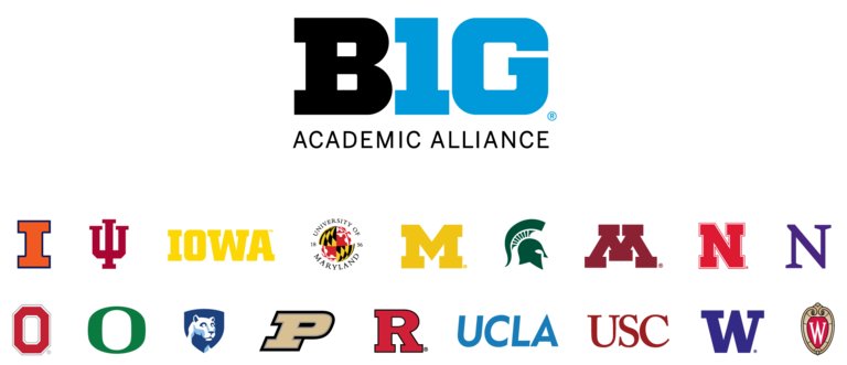 Big Ten Academic Alliance logo with individual logos from all member institutions