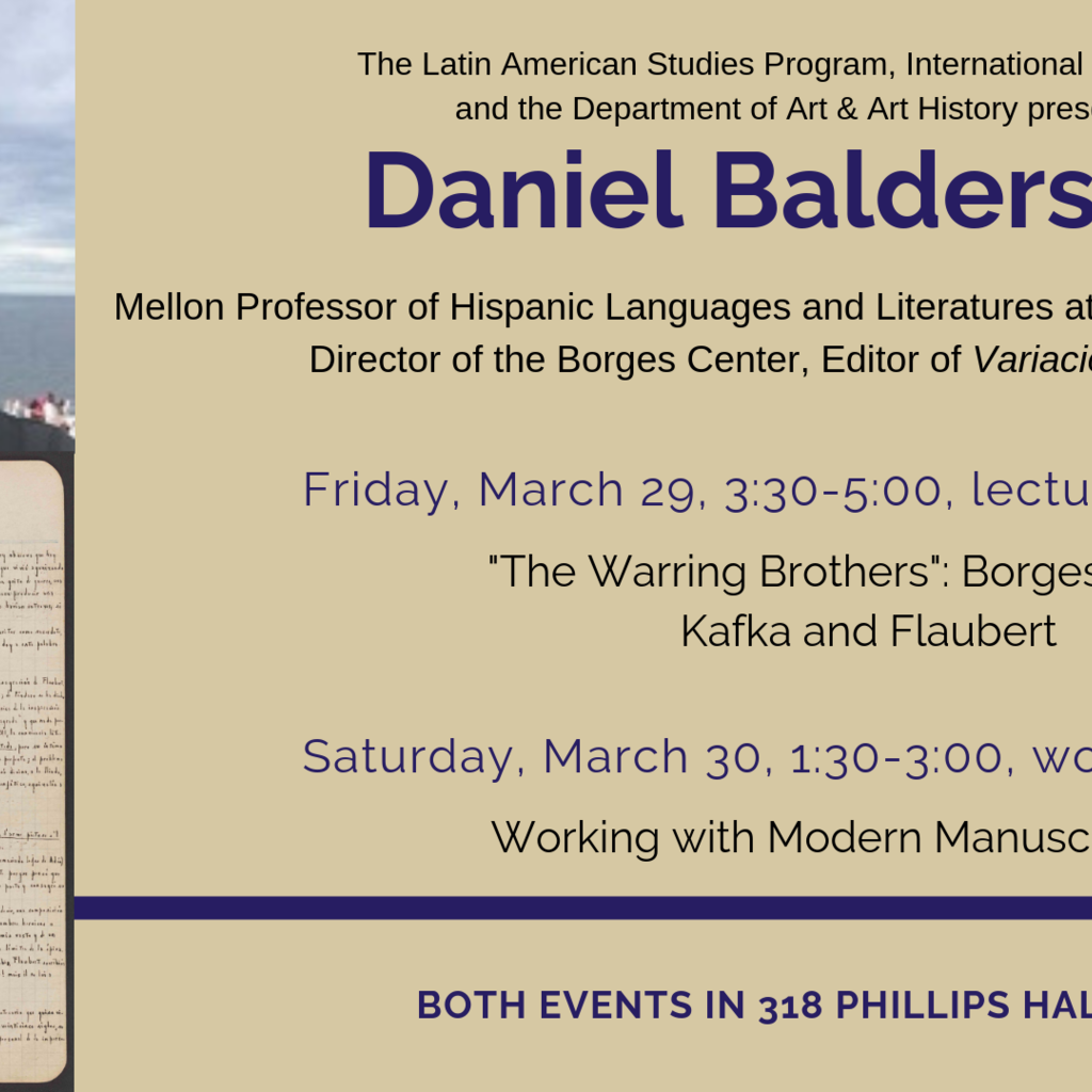 Workshop with Daniel Balderston: Working with Modern Manuscripts promotional image