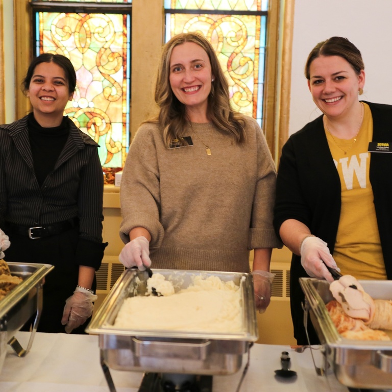 Staff serving at the fall break meal 2025