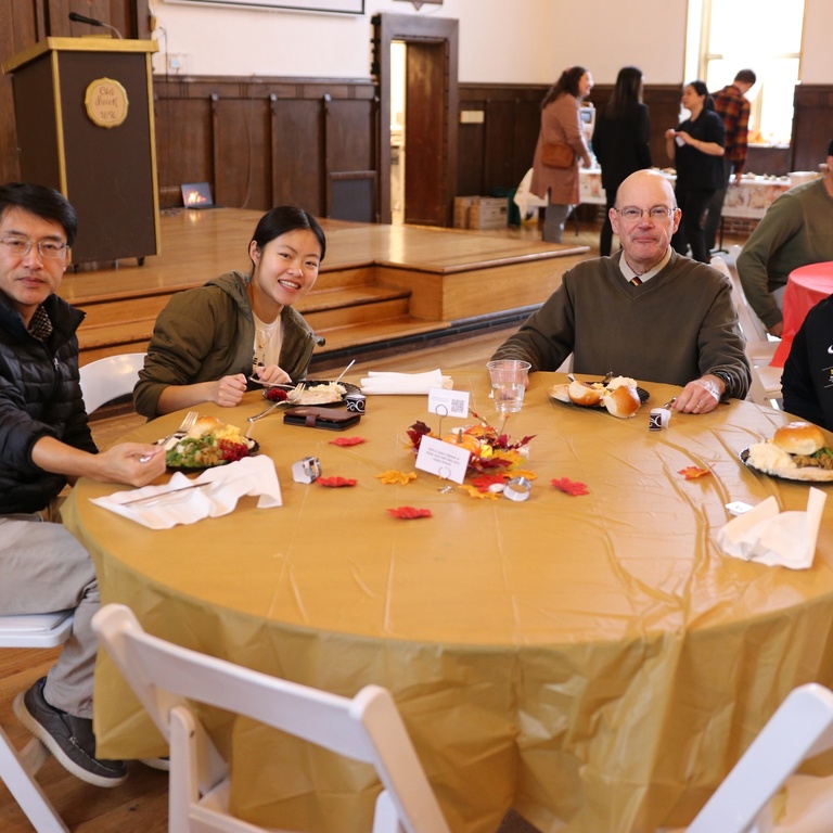 Russ Ganim and Daniel Vorwerk enjoying the fall break meal with others