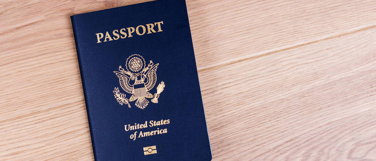 U.S. Passport on wood table