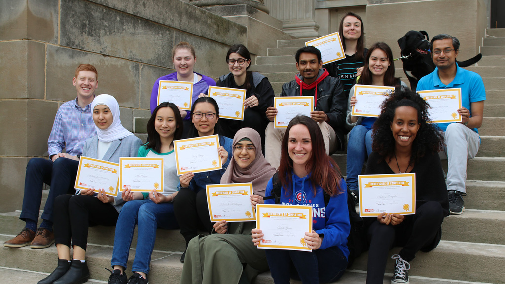 Bridging Domestic and Global Diversity participants showing certificates