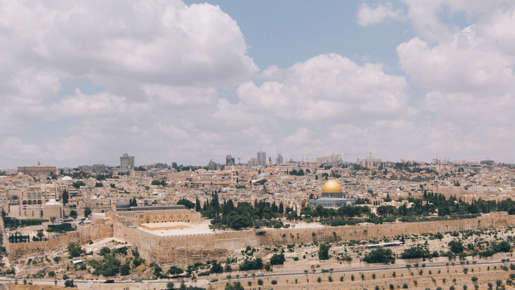Jerusalem with view of gold Dome of the Rock